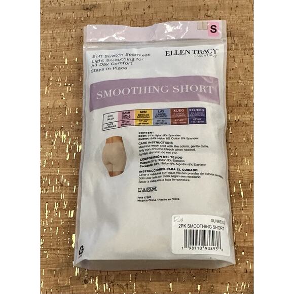 Ellen Tracy Women's 2-Pack Smoothing Short Size L Sunbeige - Picture 4 of 7
